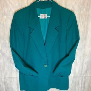 Vintage Miss Pendleton Blazer Teal Blue 100% Wool Made In USA. See Pic for Size